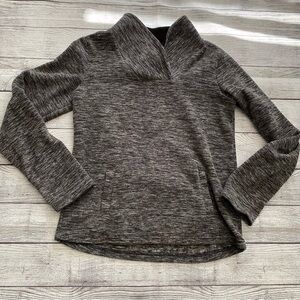 Athletic Works Gray Black Cross Collar Fleece Pullover Large 10/12